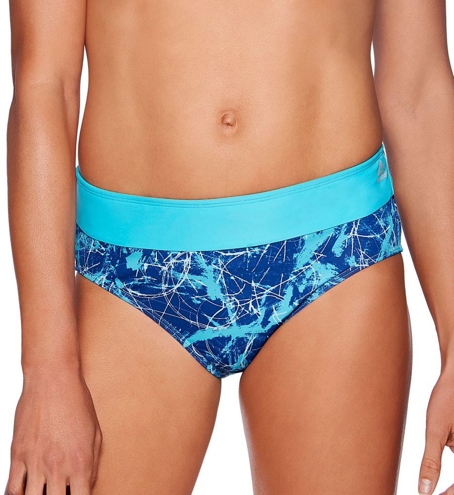 Marble Abstraction Drawcord Brief Swim Bottom