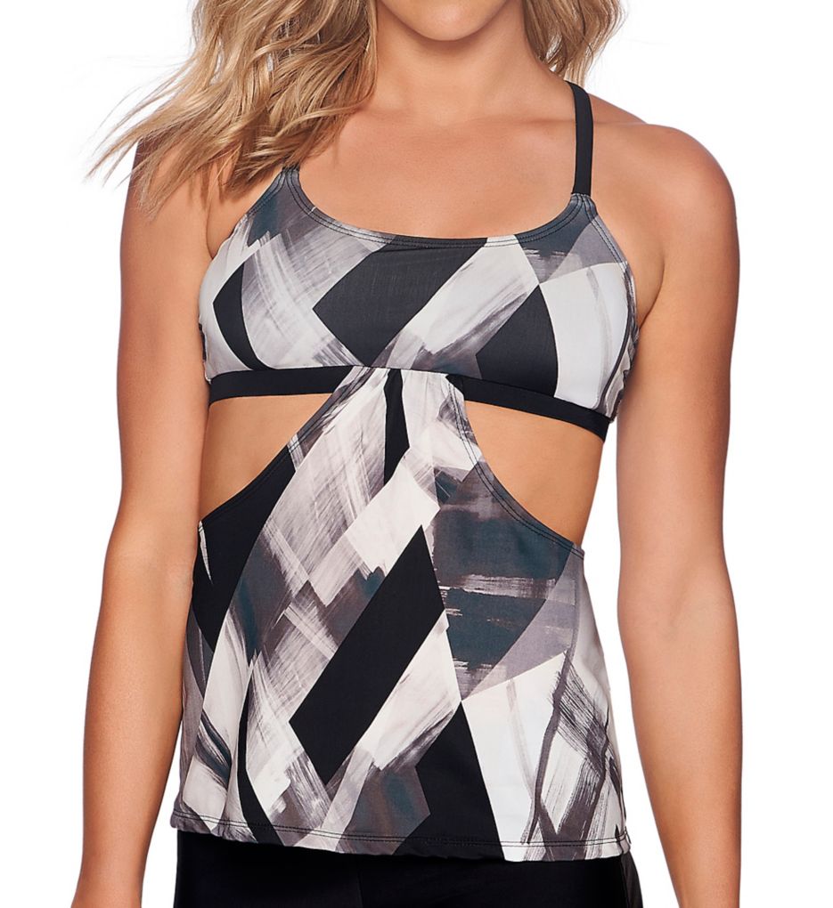 Bold Dynamic Strappy Tankini Swim Top-gs