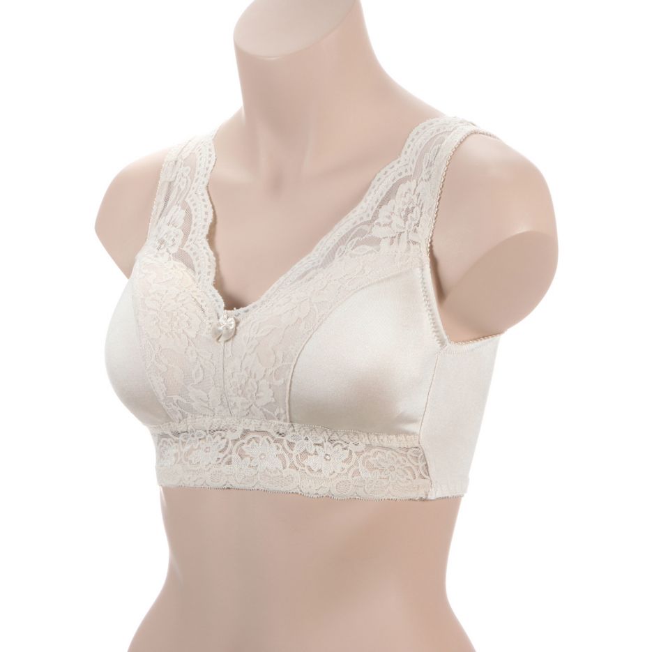 Ahh Seamless Leisure Bra with Removable Pads White 1X
