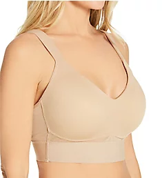 Molded Cup Bra with Mesh Back Detail Beige 3X