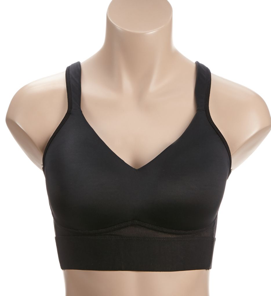 Rhonda Shear Molded Cup Bra with Mesh Back Detail Black L  - Image 1
