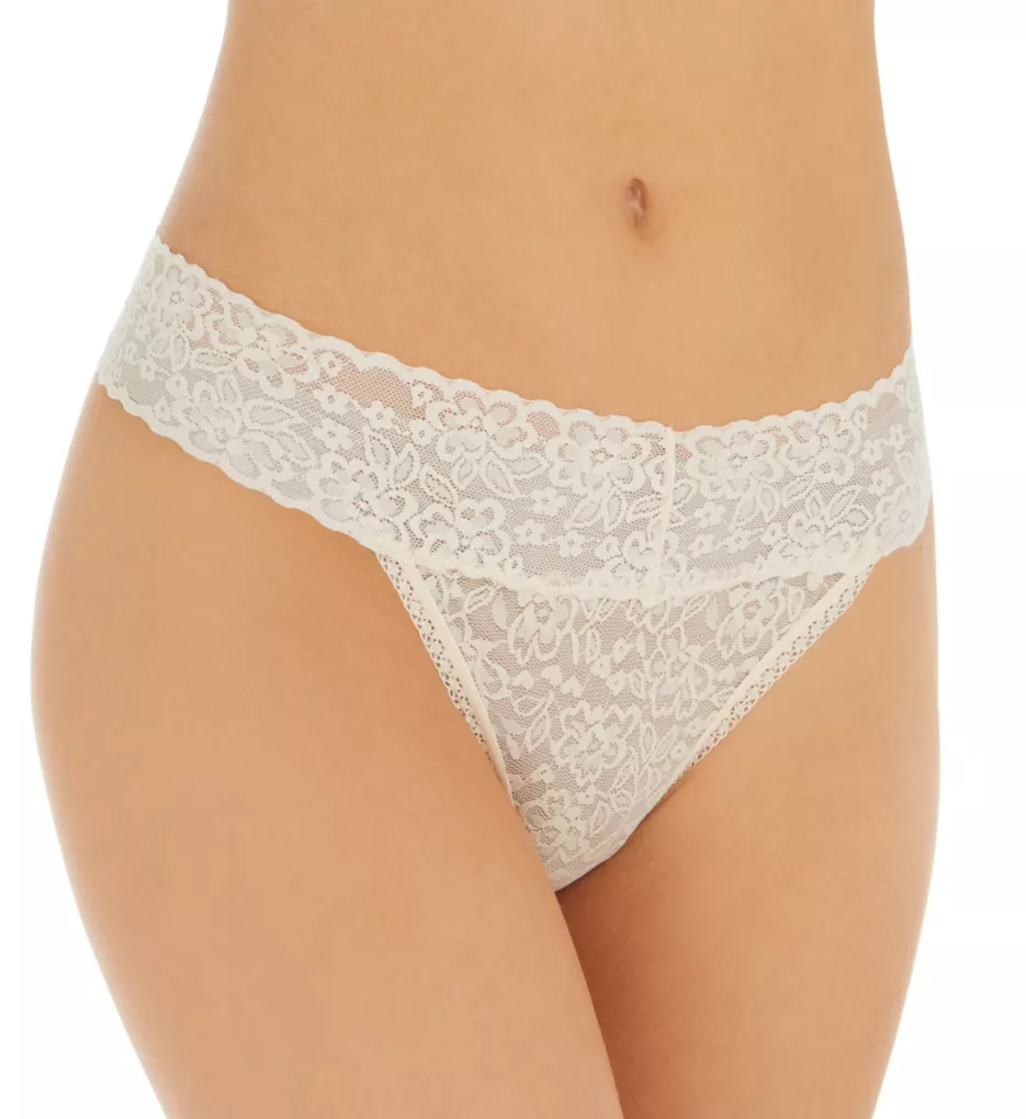 Ahh By Rhonda Shear Women's Seamless Brief with Lace Overlay, White, Small  at  Women's Clothing store