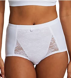 Pin-Up Lace Front Brief Panty White 1X