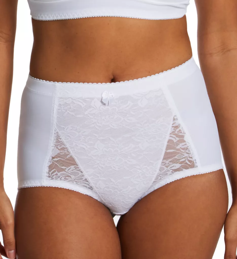Pin-Up Lace Front Brief Panty White 1X
