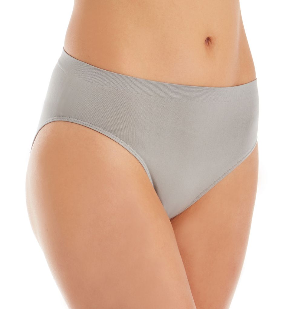 Rhonda Shear Women's Ahh Seamless High-Cut Brief Panty in Flint Grey | Plus Size Large | HerRoom.com