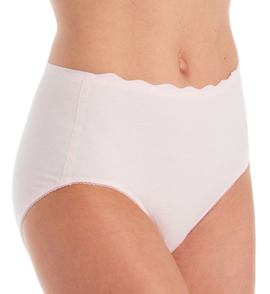 Rhonda Shear : Rhonda Shear 4054 Lightweight Melange Brief Panty (Pink XL)