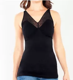 Seamless Tank w/ Lace Detail Black S