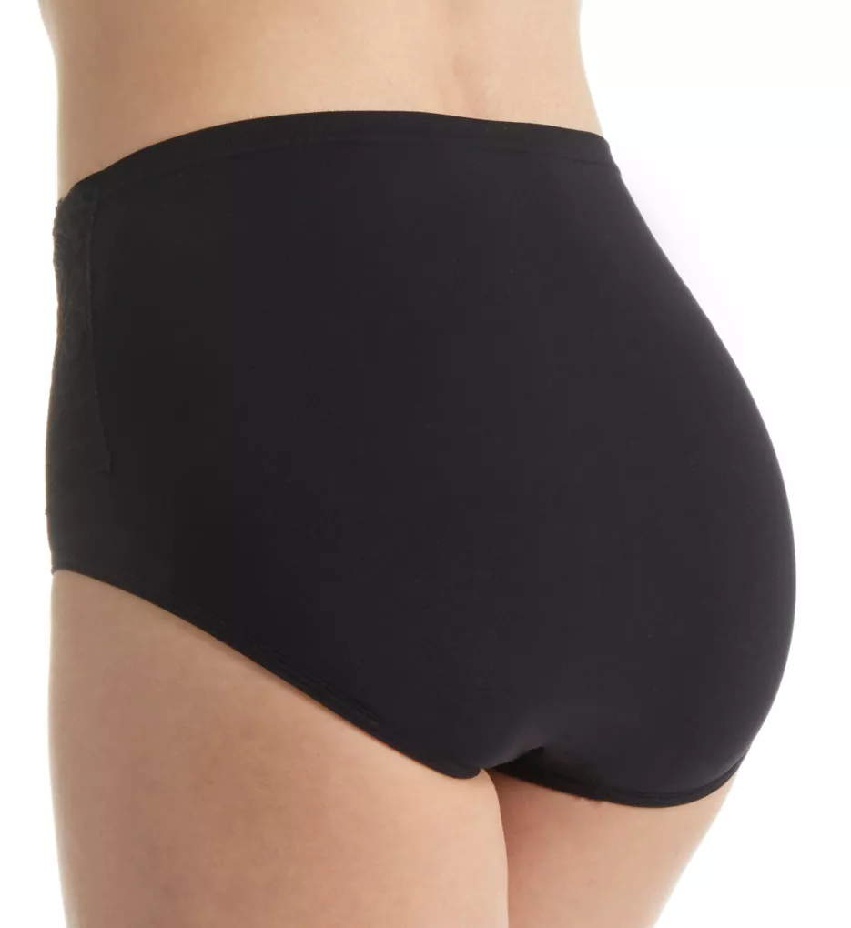 Seamless Brief Panty with Lace Overlay Cocoa S