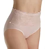 Rhonda Shear Seamless Brief Panty with Lace Overlay 4220