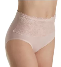 Seamless Brief Panty with Lace Overlay