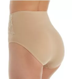 Seamless High Waist Lace Trim Brief Panty