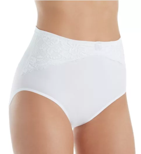 Rhonda Shear Seamless High Waist Lace Trim Brief Panty 4221