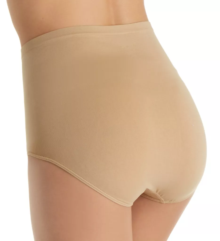 Women's Rhonda Shear 4221 Seamless High Waist Lace Trim Brief Panty (Nude  2X)
