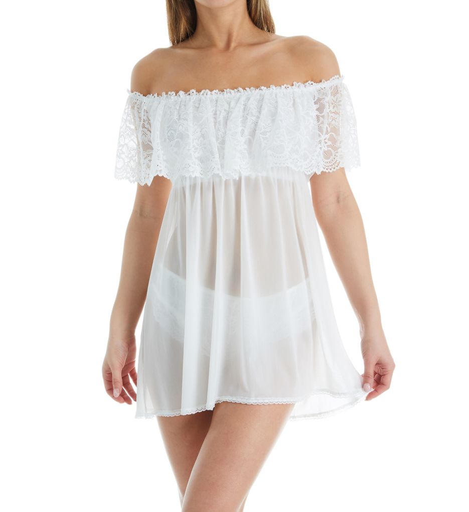 Up All Night Off the Shoulder Nightie with Panty-fs