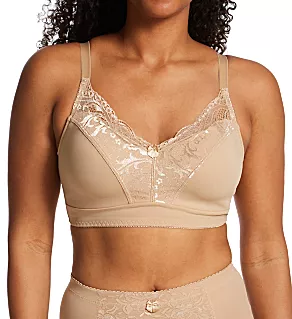 Lace Back Pin-Up Bra Beige L