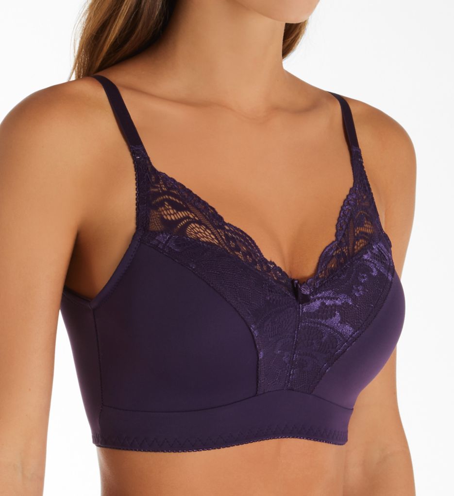 Rhonda Shear : Rhonda Shear 671 Lace Back Pin-Up Bra (Plum S)
