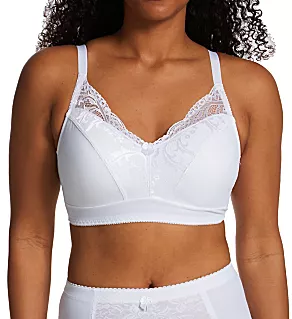Lace Back Pin-Up Bra White 1X