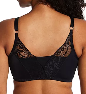 Lace Back Pin-Up Bra Black 1X