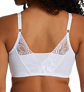 Lace Back Pin-Up Bra White 1X