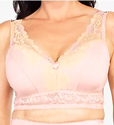 Pin Up Lace Leisure Bra with Removable Pads Lt. Pink/ Lt. Yellow S