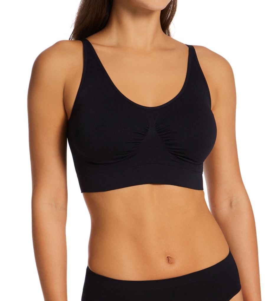 Ahh Bra-Women'S Seamless Leisure Cozy Sports Bra (Black, Large) Bust: 38-40