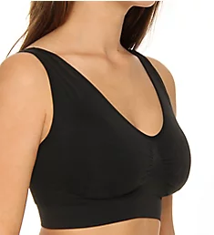 Ahh Seamless Leisure Bra with Removable Pads Black S