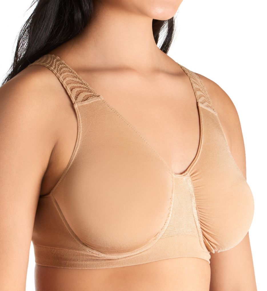 Seamless Underwire Bra with Lace Strap Inset Nude XS by Rhonda Shear