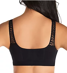 Seamless Underwire Bra with Lace Strap Inset Black XS