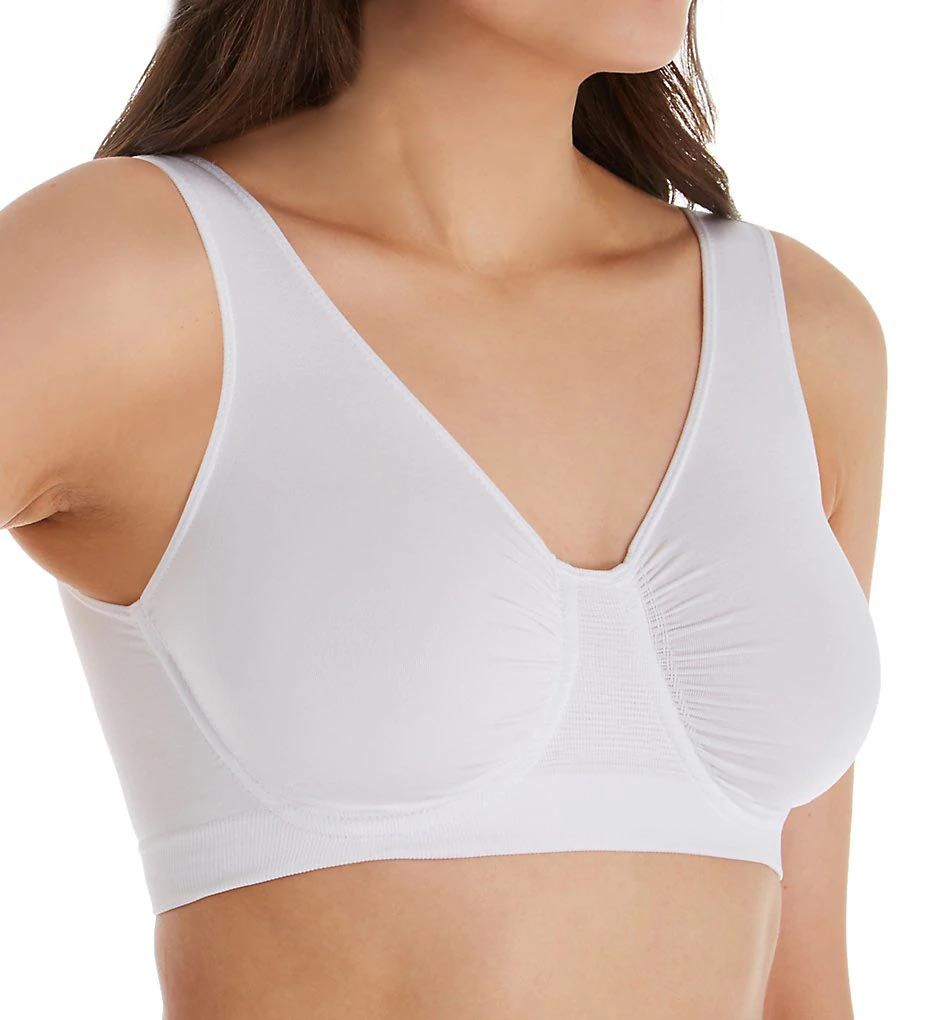 Bestform Unlined Wireless Cotton Stretch Sports Bra with Front Closure