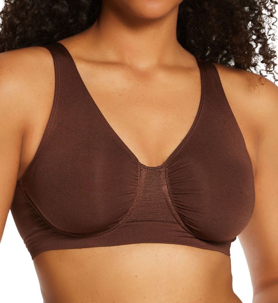 Moisture Wicking Underwire Seamless Bra Espresso S by Rhonda Shear