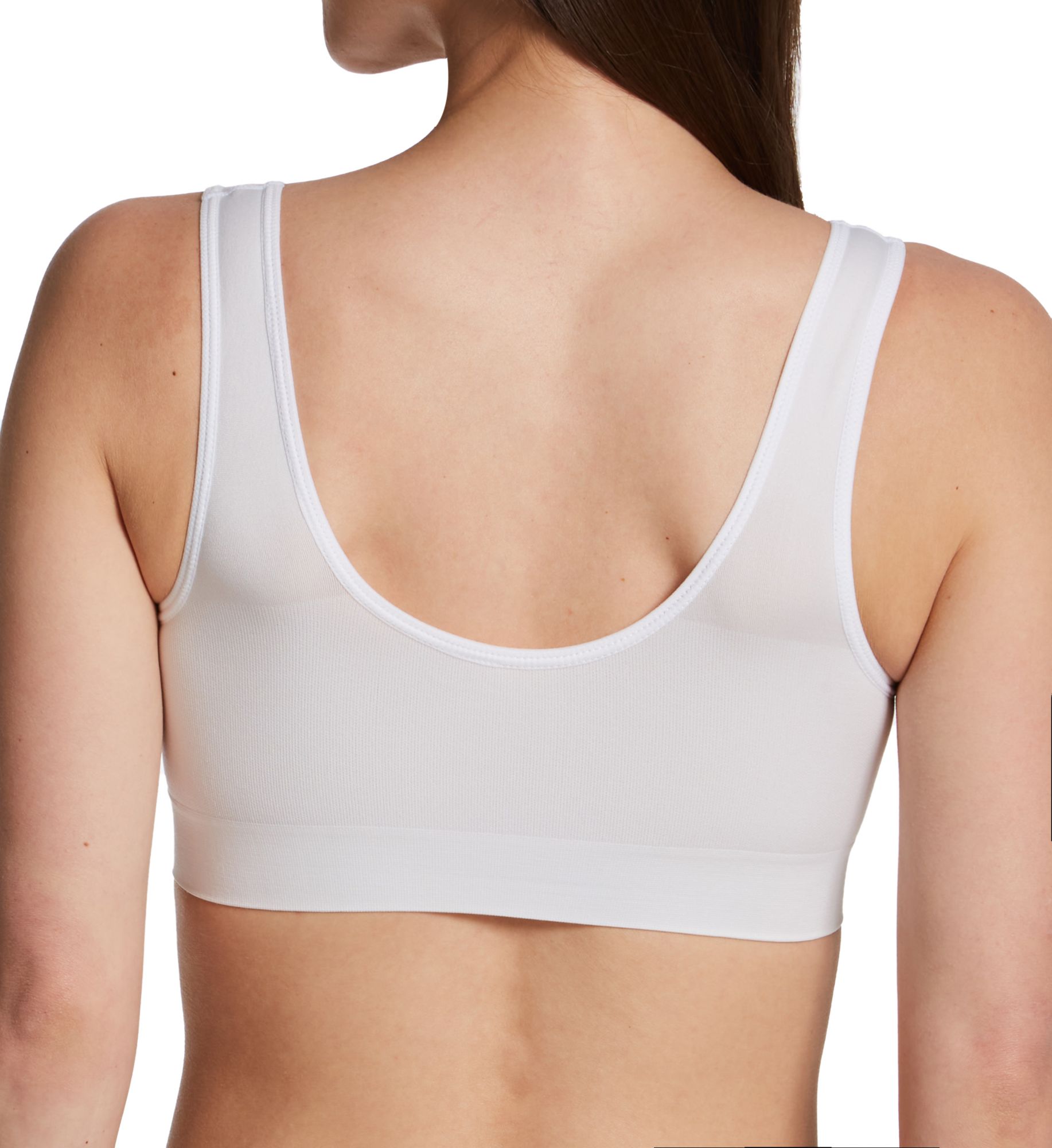 Rhonda Shear Ahh Seamless Leisure Bra White 1X  - Image 2
