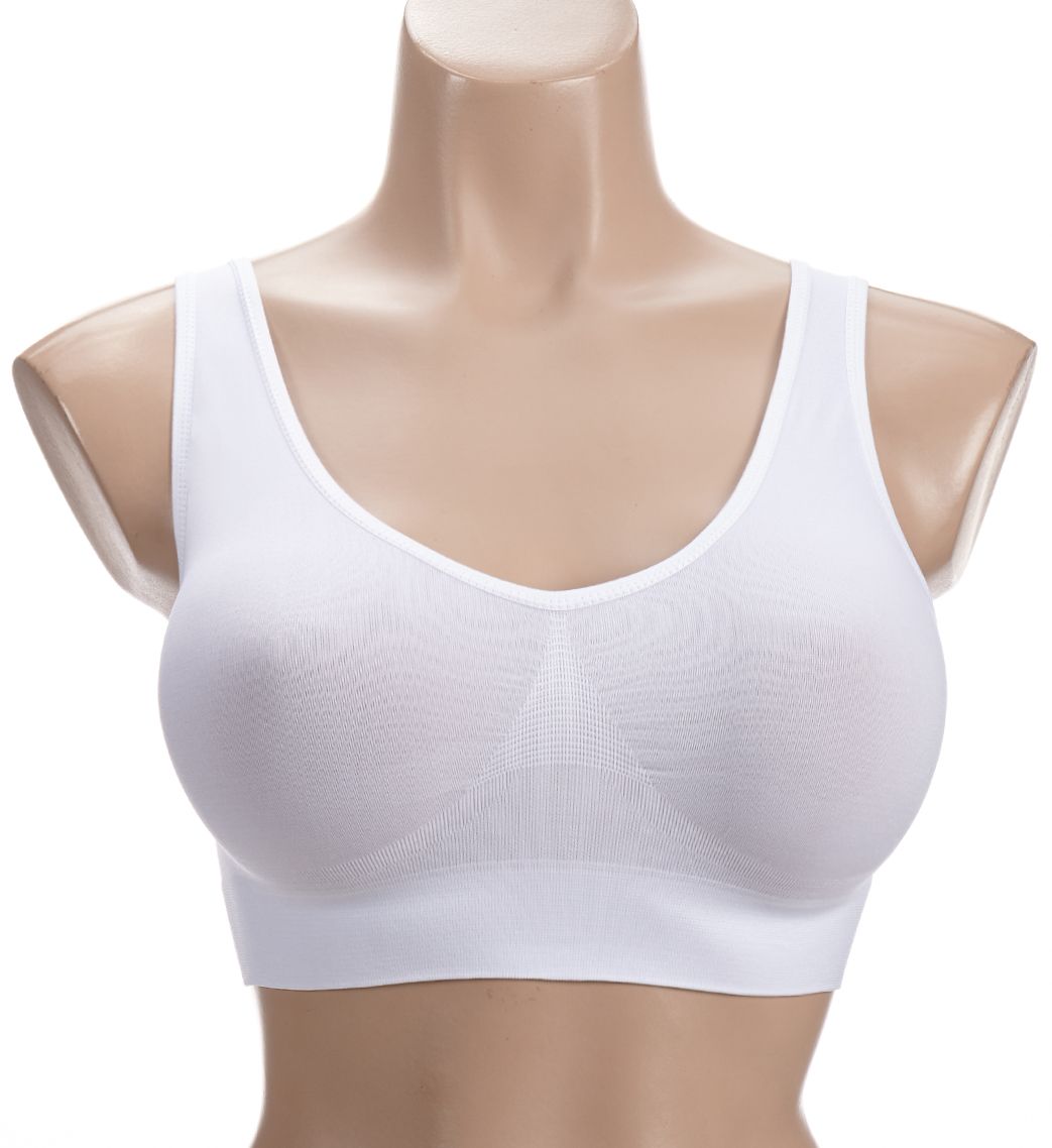 Rhonda Shear Ahh Seamless Leisure Bra White 1X  - Image 1