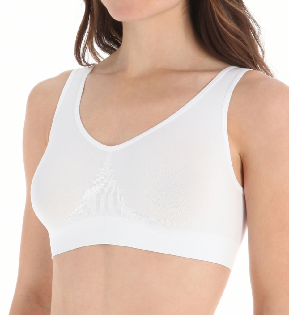 Ahh Seamless Leisure Bra with Removable Pads White 2X