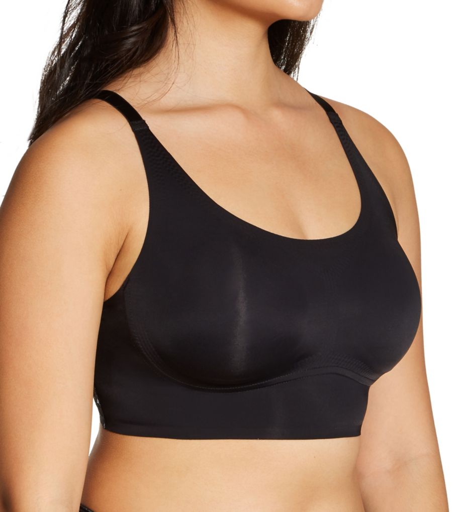 Seven Til Midnight Womens Plus Size Athletic Seamless Strappy Detail Active  Sports Bra Top