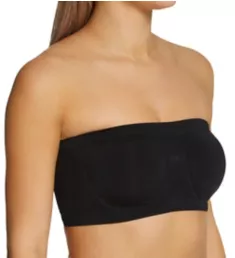 Bandeau Bra with Removable Pads Black 1X