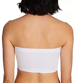 Bandeau Bra with Removable Pads White 1X