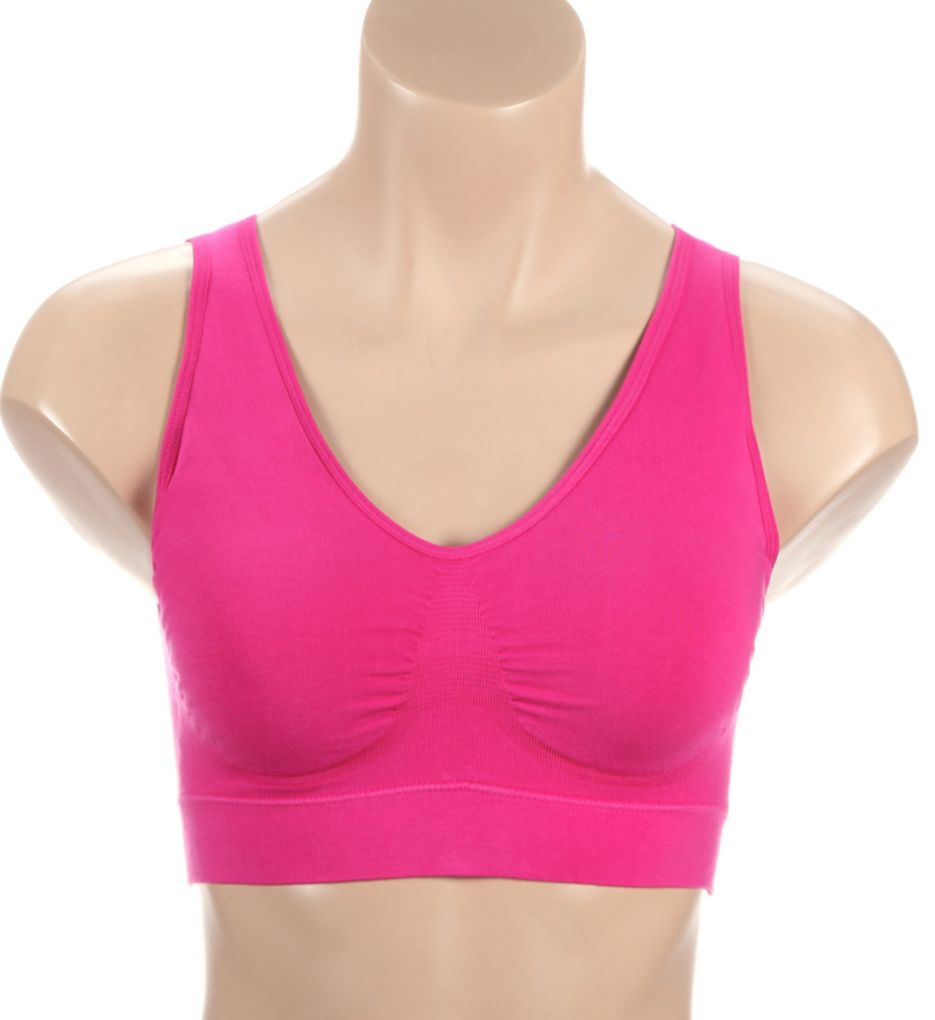 Ahh Cotton Blend Seamless Bra with Removable Pads-fs