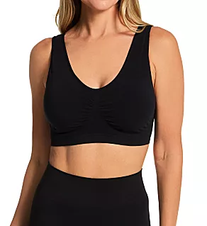 Cotton Blend Ahh Bra with Removable Pads Black 1X