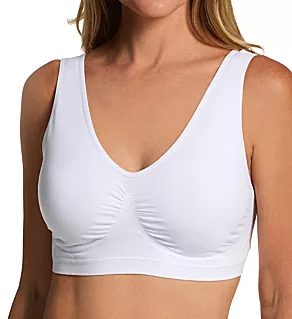 Cotton Blend Ahh Bra with Removable Pads White 1X