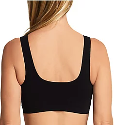 Cotton Blend Ahh Bra with Removable Pads Black 1X