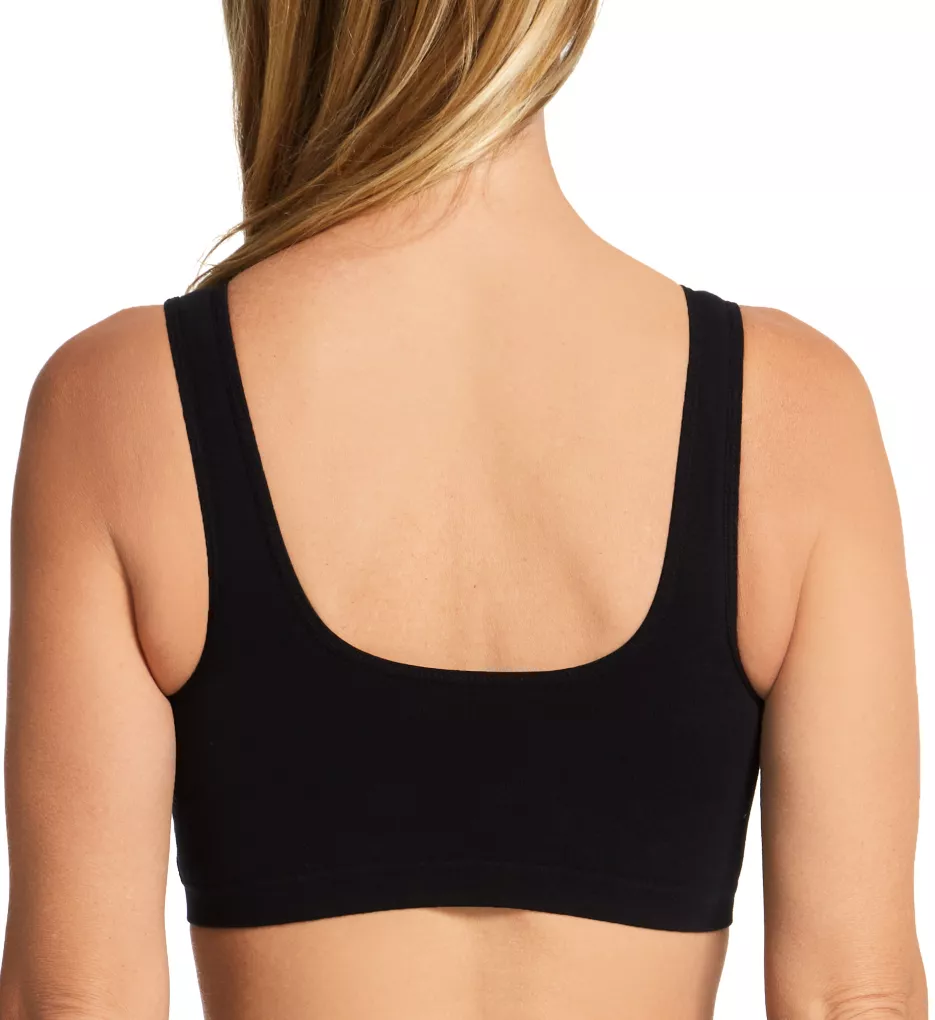 Cotton Blend Ahh Bra with Removable Pads Black 1X
