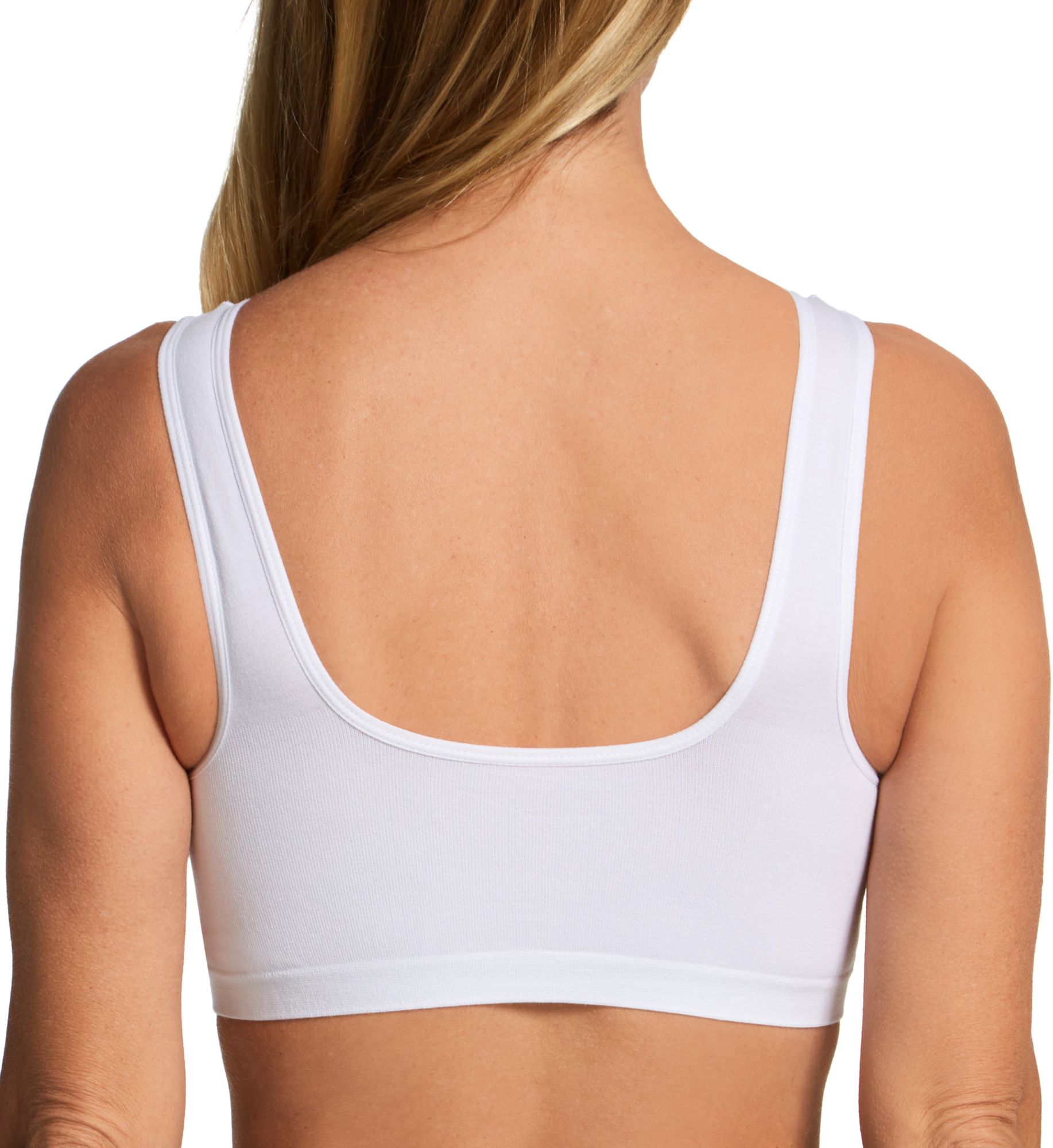 Rhonda Shear Cotton Blend Ahh Bra with Removable Pads White S  - Image 2