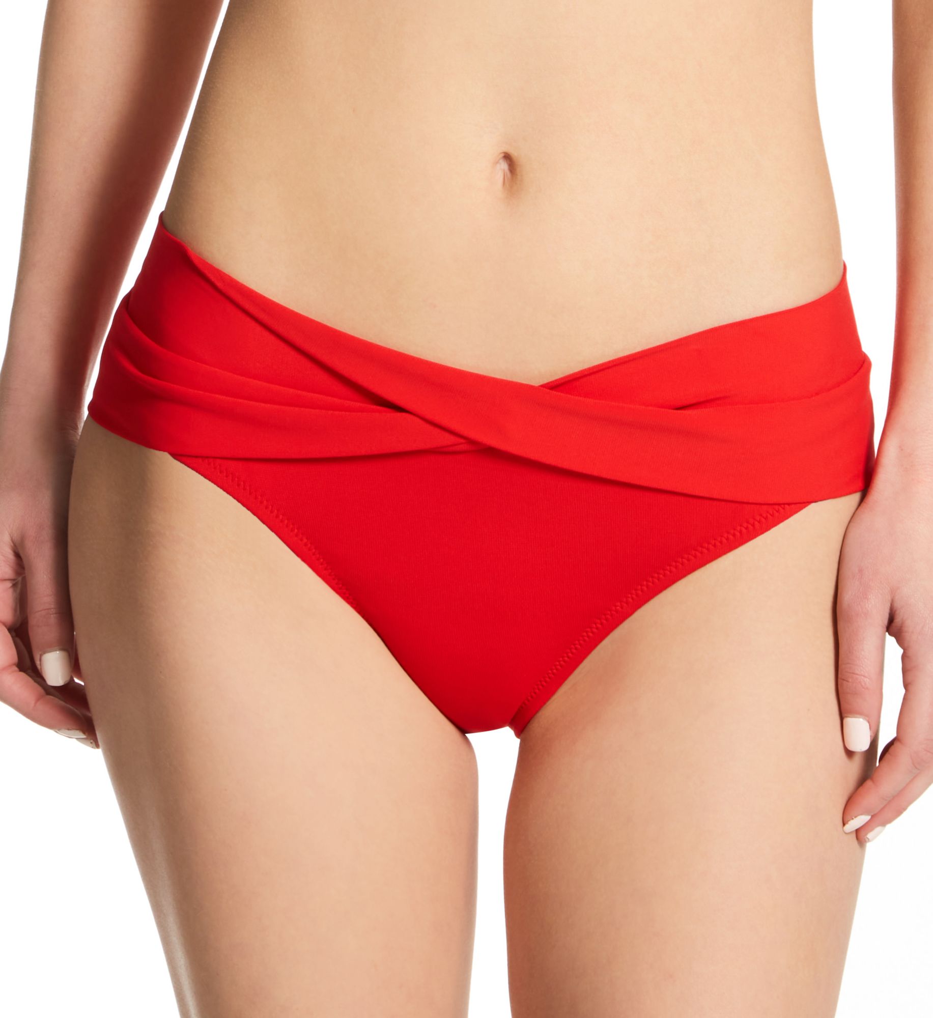 Robin Piccone Ava Twist Brief Swim Bottom Red L  - Image 1