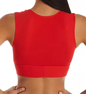 Ava Tank Top Front Tie Bikini Swim Top Fiery Red XS