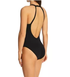 Amy One Piece High Neck One Piece Swimsuit Black 2