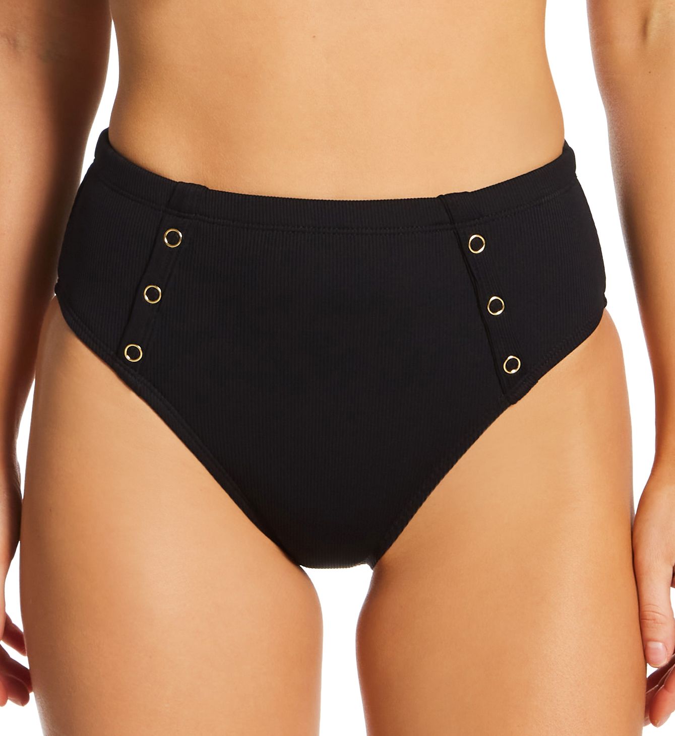 Robin Piccone Amy High Waist Swim Bottom Black S  - Image 1