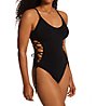 Robin Piccone Aubrey Lace Up One Piece Swimsuit
