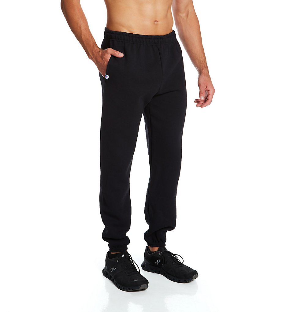 Russell 029HBM0 Dri-Power Fleece Closed Bottom Pocketed Pants (Black)