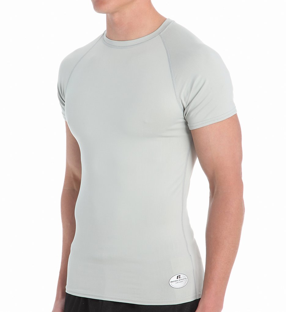 Russell 2P1S2MK DriPower Performance Compression Short Sleeve Crew (Gridiron Silver)