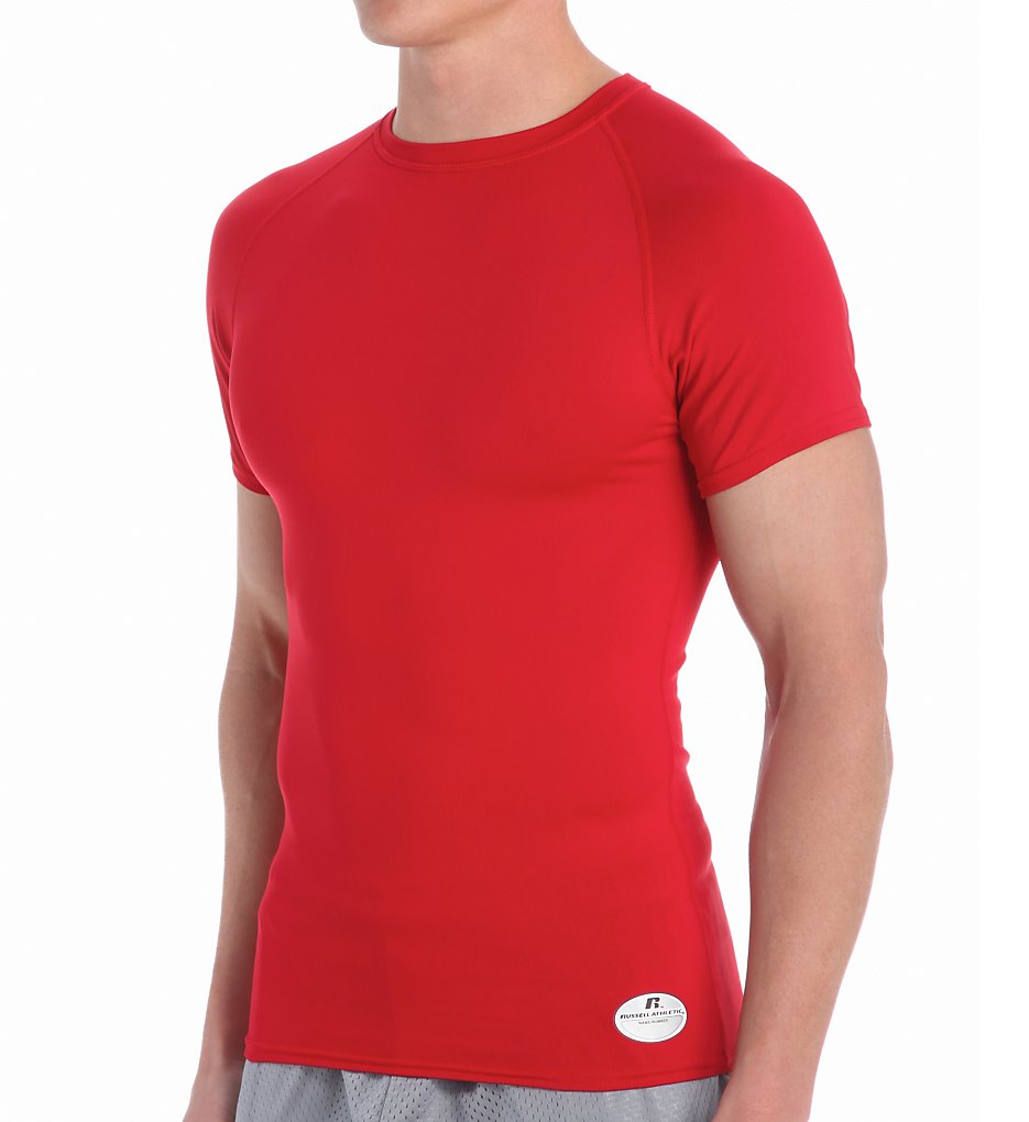 Russell 2P1S2MK DriPower Performance Compression Short Sleeve Crew (True Red)